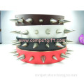 Overwhelmed Spikes Genuine Leather Dog Collar